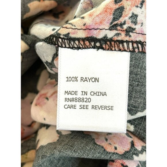 Rachel Roy Women's Brightly Colored Floral Short Sleeve V Neck Blouse - Picture 4 of 4